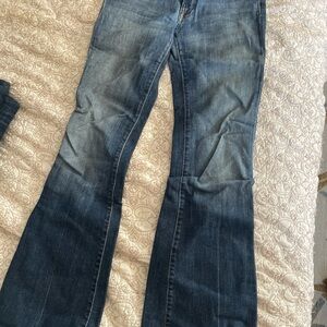 7 For All Mankind Medium Blue Wide Leg Jeans